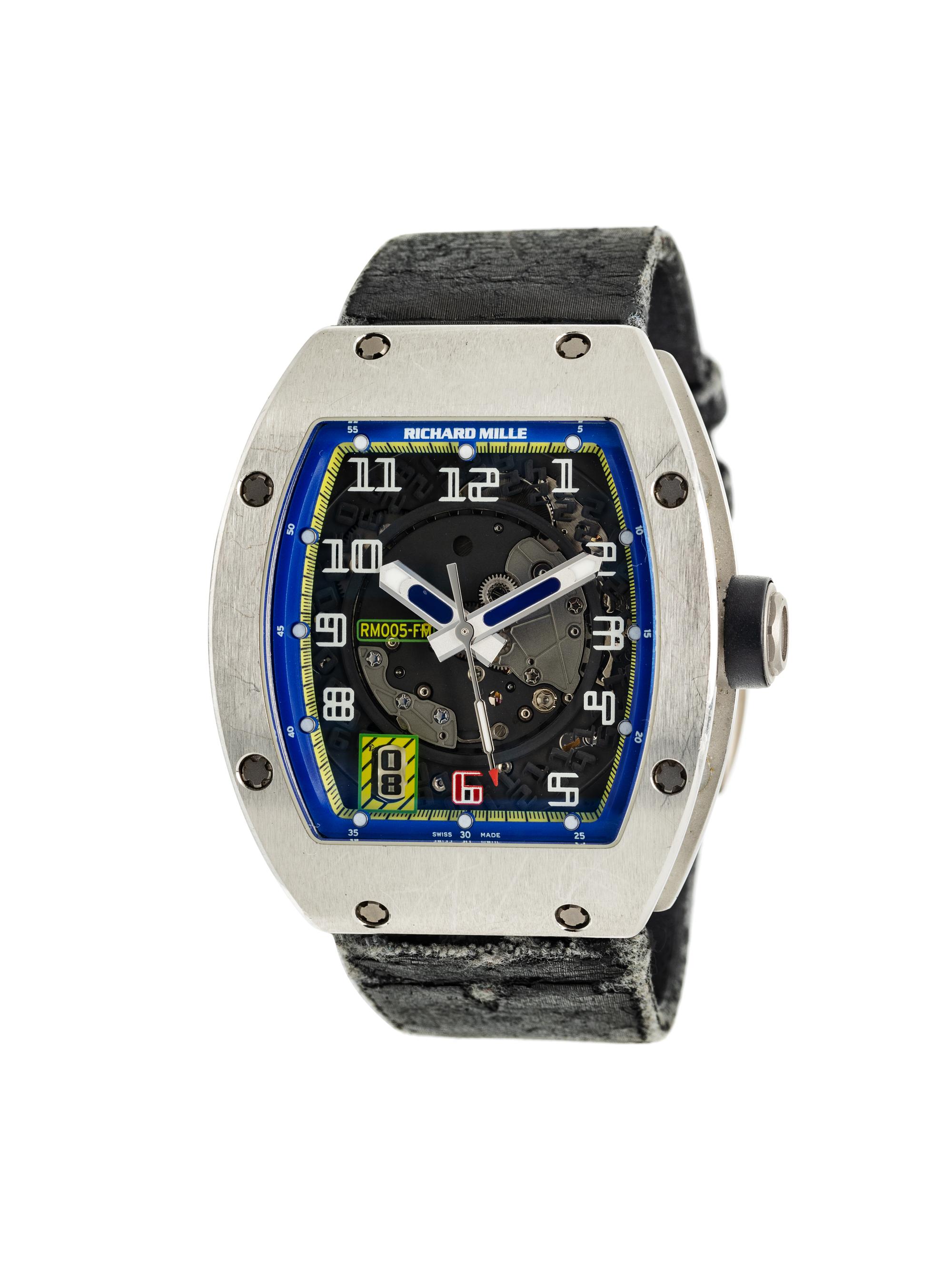 A RARE RICHARD MILLE REF. RM005 PLATINUM LIMITED EDITION 'FELIPE MASSA' WRISTWATCH