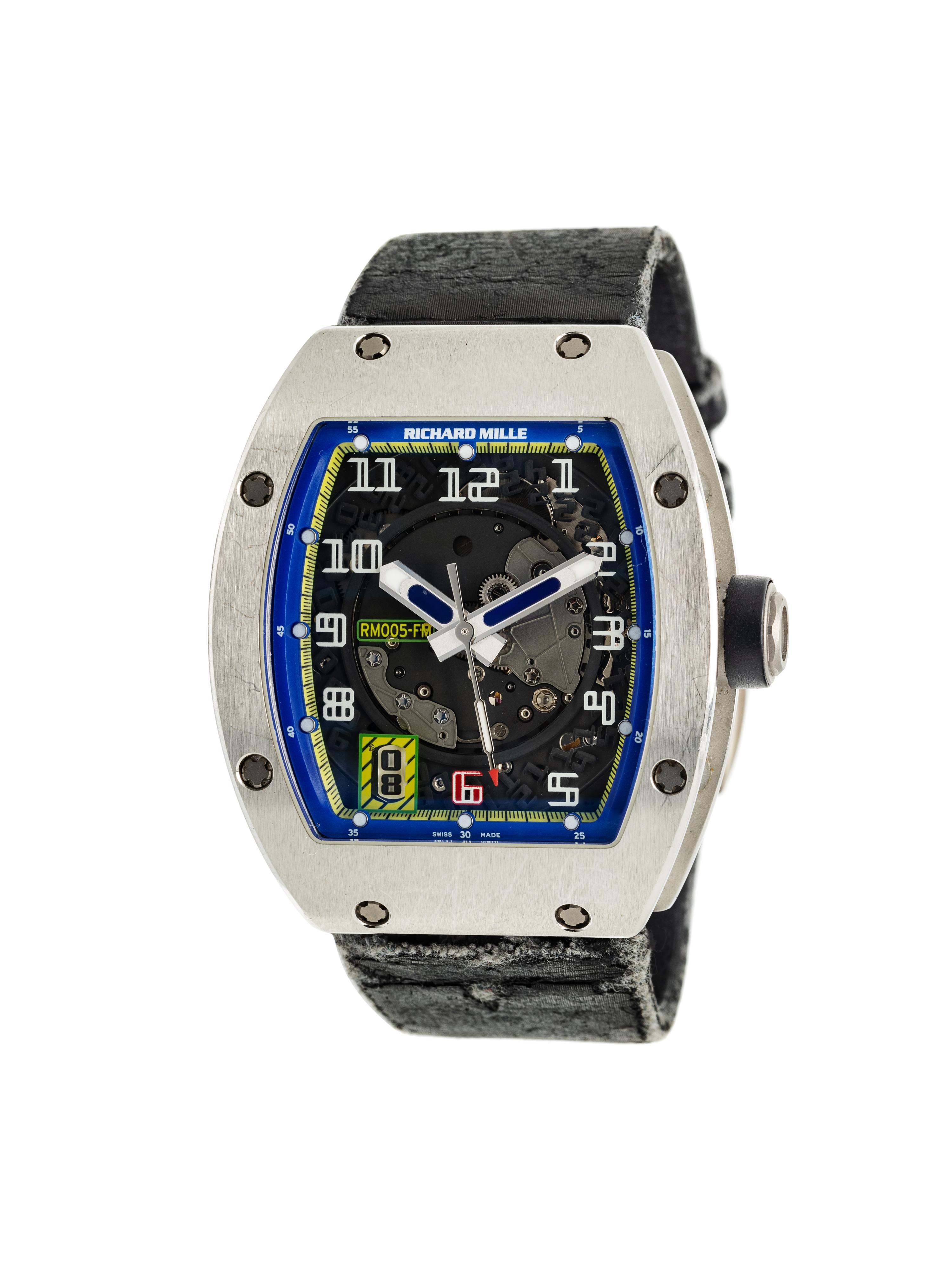 A RARE RICHARD MILLE REF. RM005 PLATINUM LIMITED EDITION 'FELIPE MASSA' WRISTWATCH