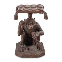 A Patinated Bronze Monkey-Form Stool