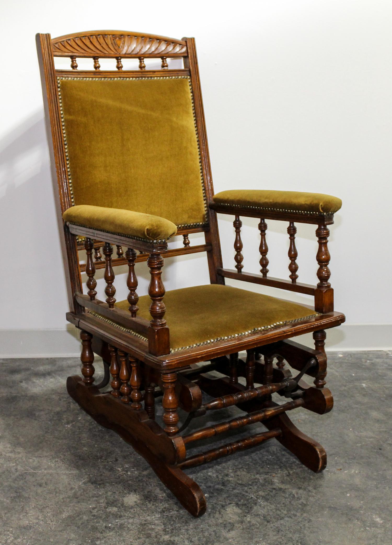 An English Victorian Rocking Chair. Height 42 1/2 inches.