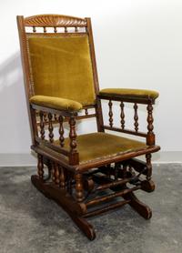 An English Victorian Rocking Chair. Height 42 1/2 inches.