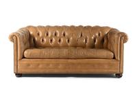 A Leather Upholstered Chesterfield Convertible Sofa