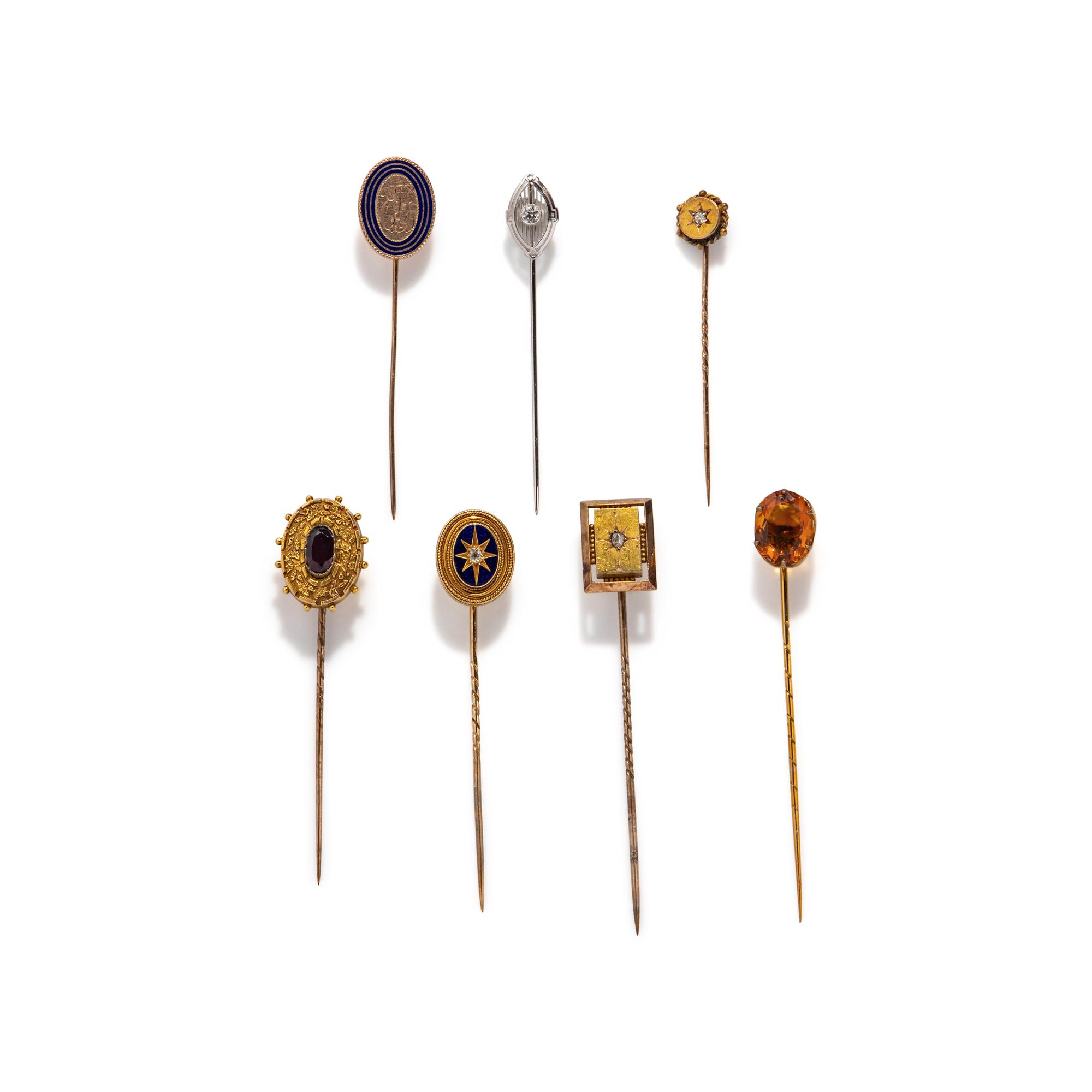 COLLECTION OF MULTIGEM STICK PINS