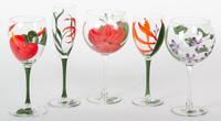 A Set of Hand-Painted Stemware