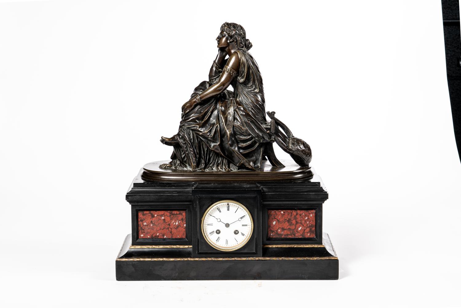 A French Bronze Mantel Clock