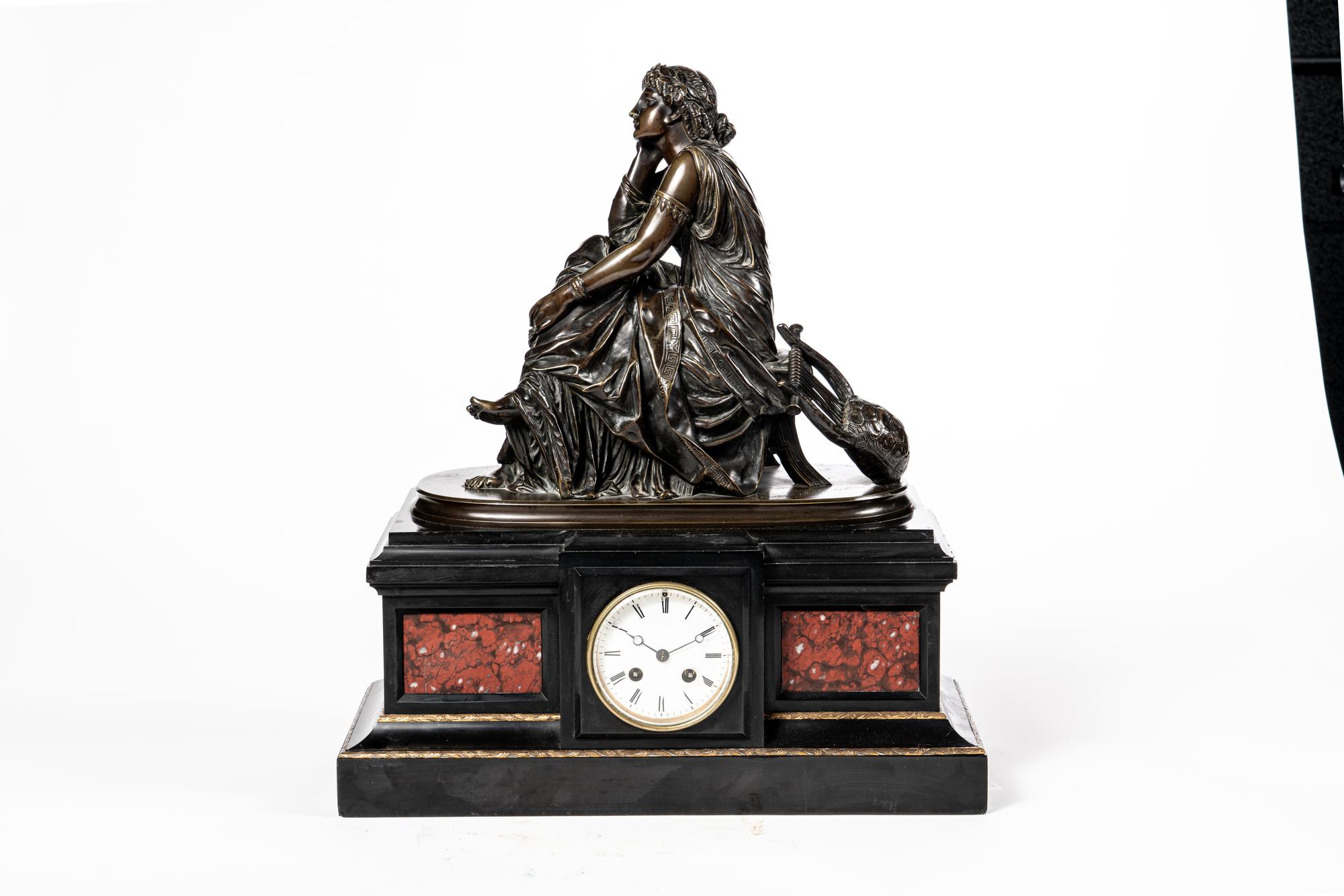 A French Bronze Mantel Clock