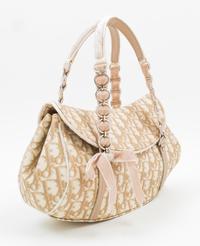A Christian Dior Monogram Romantique Trotter Bag, 12" x 7" x 4"; Handle drop: 6".
