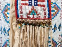 Sioux Beaded Hide Cradle, with American Flags
