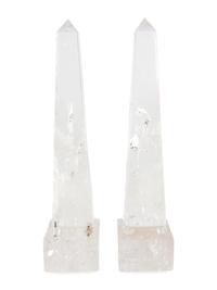 A Pair of Rock Crystal Obelisks