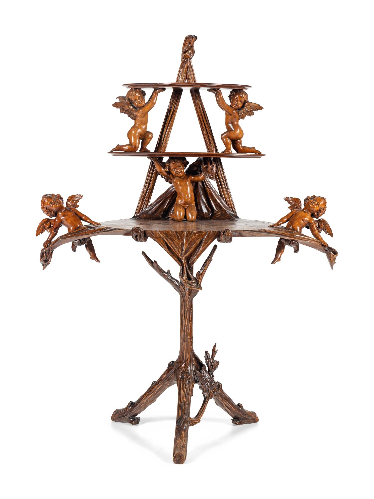 A Venetian Carved Walnut "Fantasy" Table