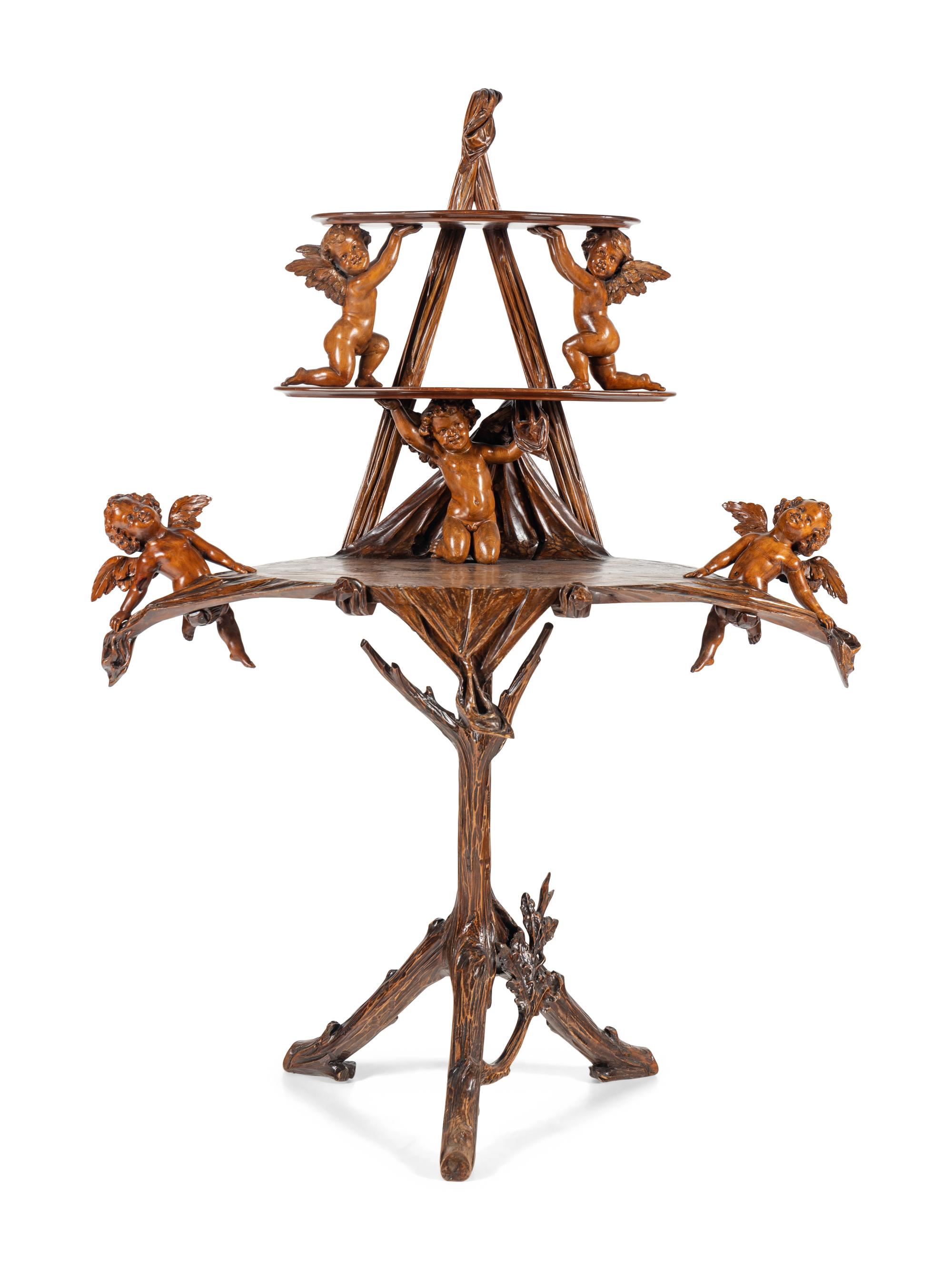 A Venetian Carved Walnut "Fantasy" Table