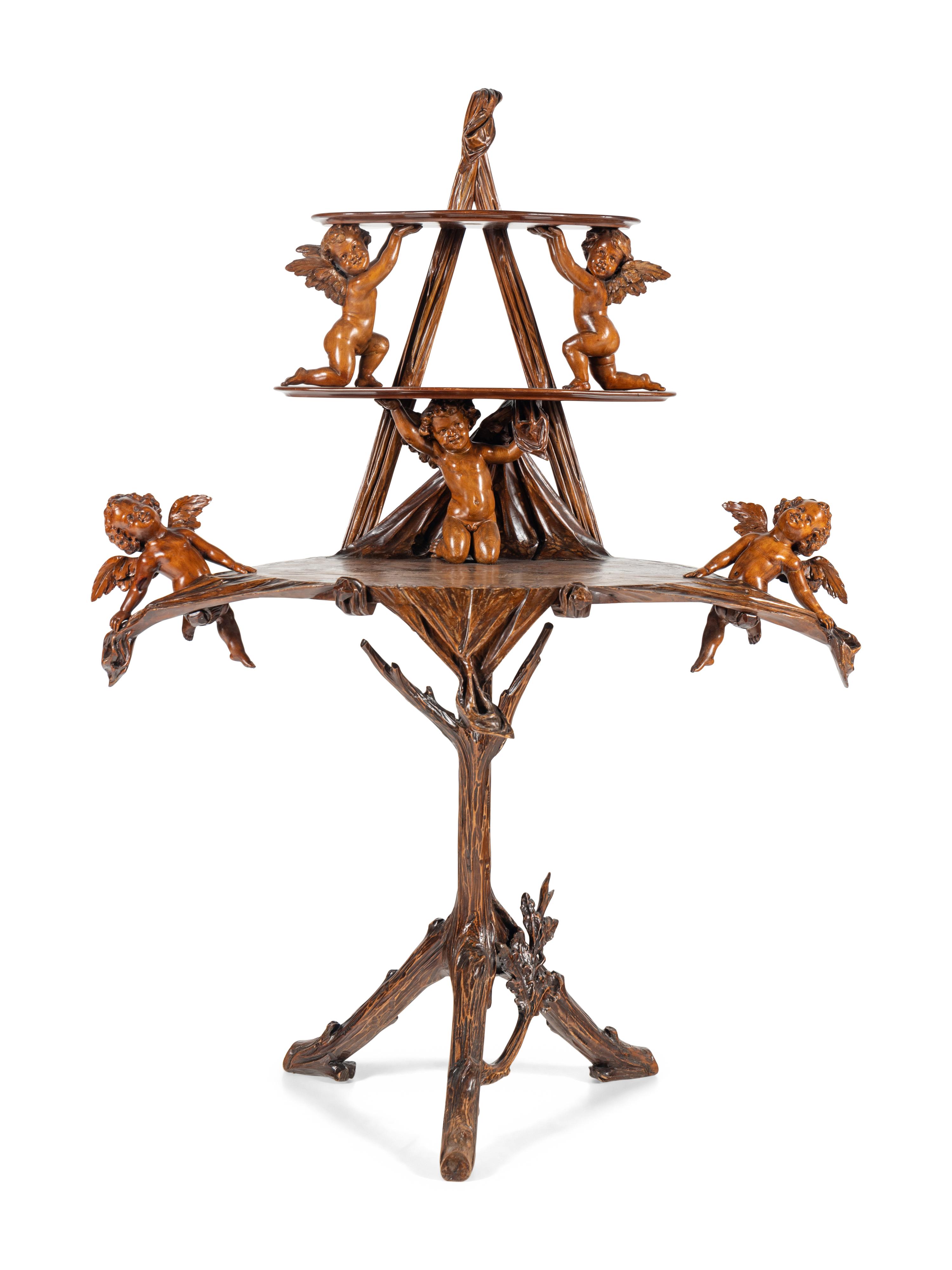 A Venetian Carved Walnut "Fantasy" Table