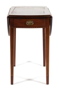 Two Mahogany Pembroke Tables Height of larger 28 x width 35 1/2 (leaves up) x depth 28 inches. — 20TH CENTURY