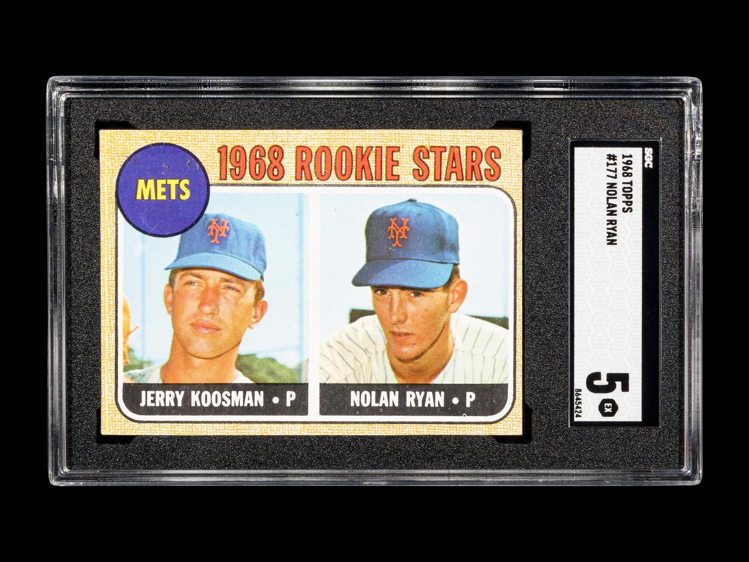 A 1968 Topps Nolan Ryan Rookie Card No. 177 (SGC 5 EX)