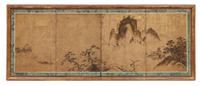A Four-Panel Floor Screen