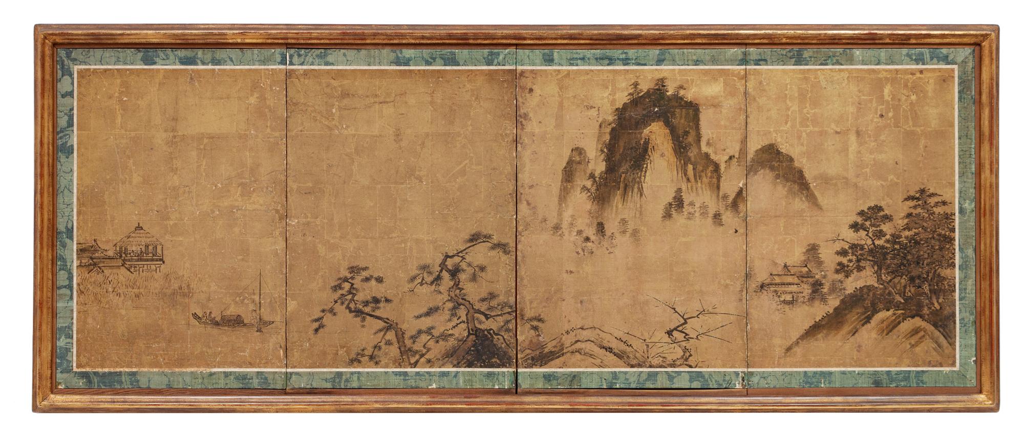 A Four-Panel Floor Screen