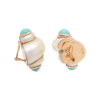 MAZ, TURQUOISE AND SHELL EARRINGS