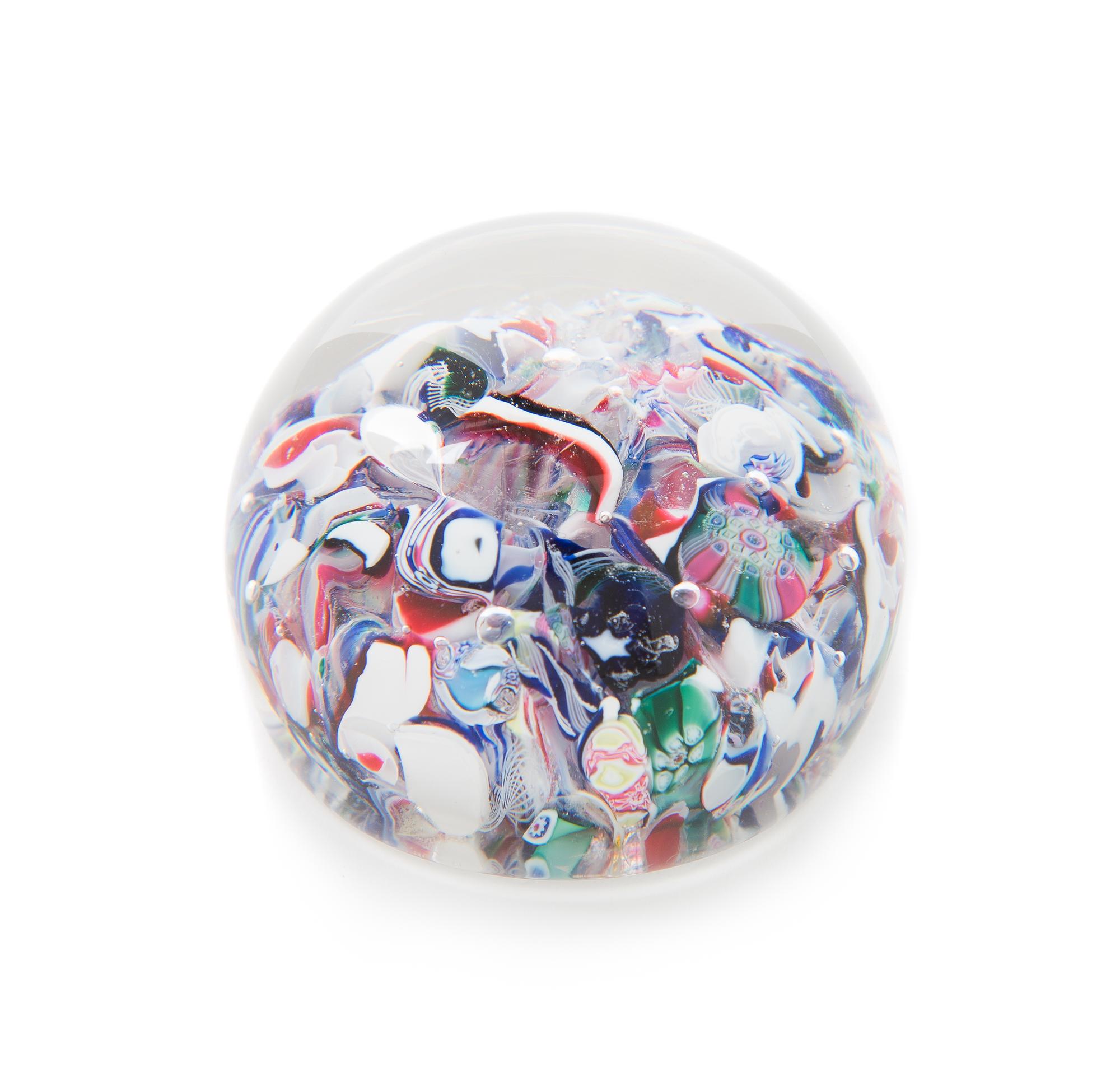 New England Glass Company, 19TH CENTURY, (1818-1878), a scrambled millefiori paperweight