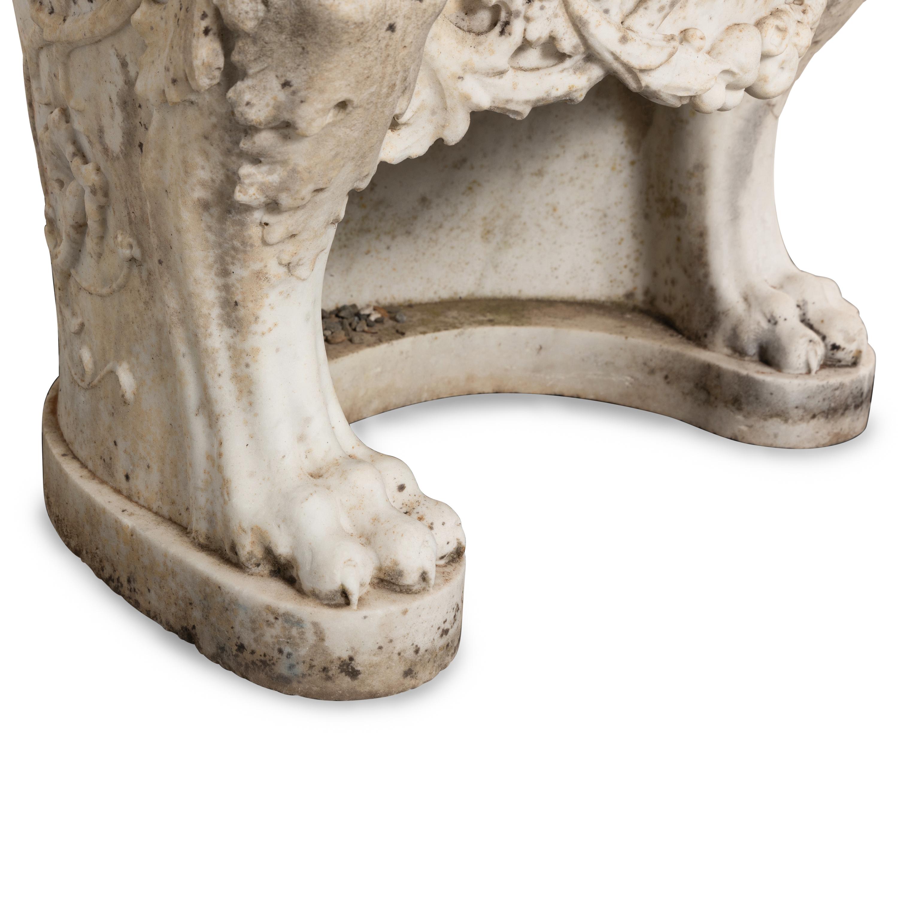 A Neoclassical Marble Throne Chair