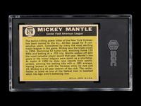 A 1961 Topps Mickey Mantle All-Star Baseball Card No. 578 (SGC 4 VG/EX)