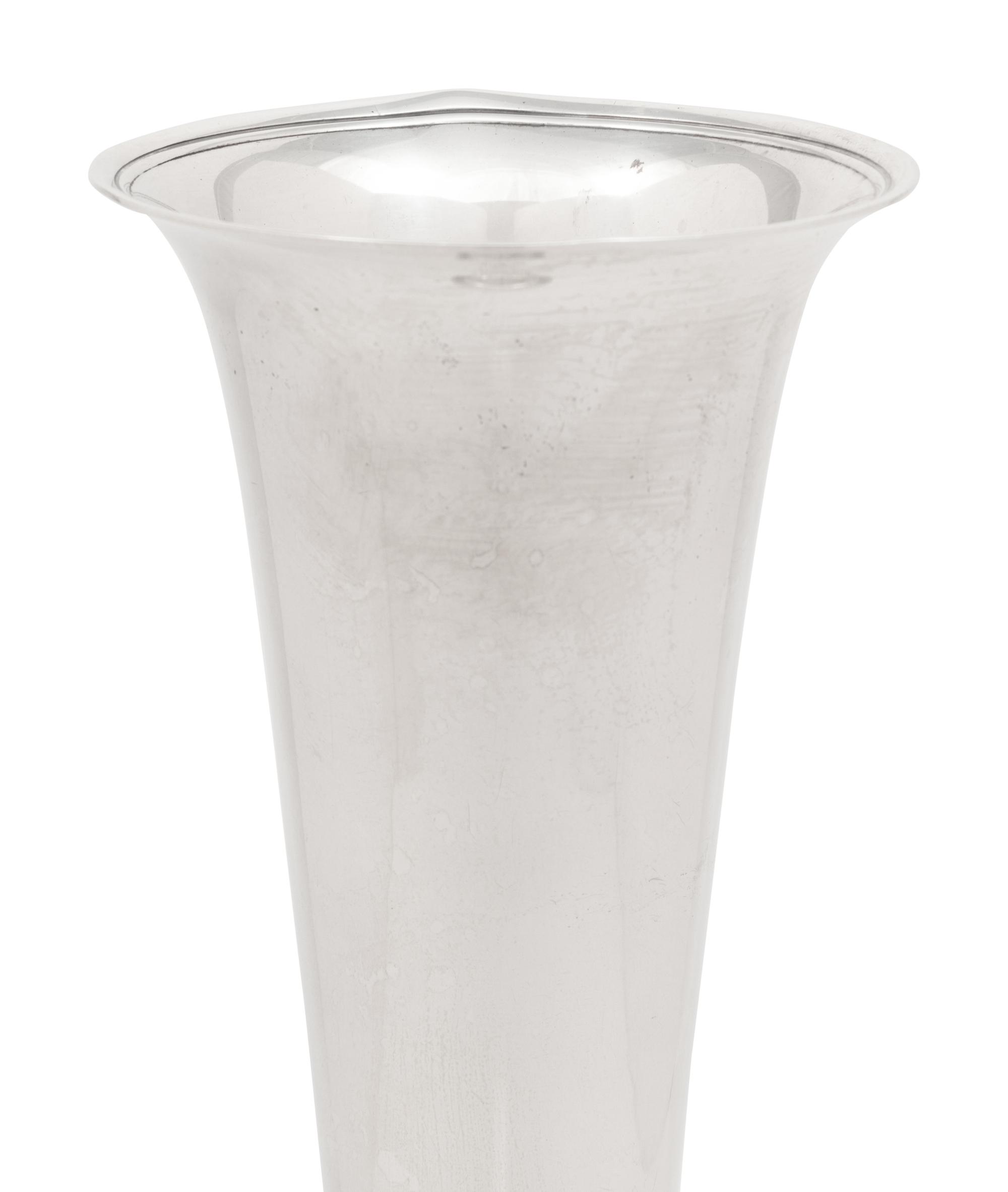 A Tiffany and Co. Silver Trumpet Vase