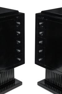 A Pair of Art Deco Style Ebonized Cabinets