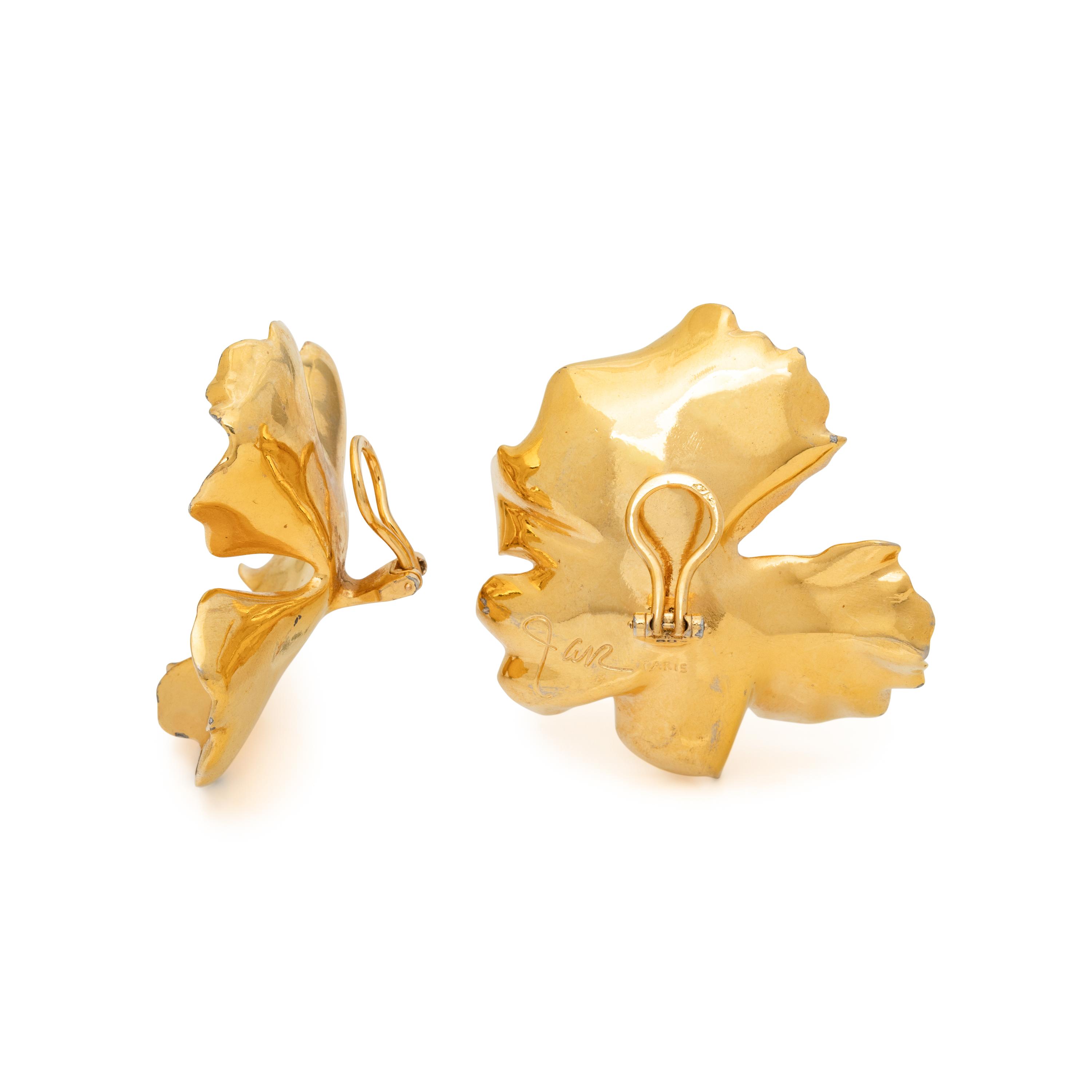 JAR, ALUMINUM 'GERANIUM' EARRINGS