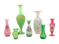 Seven Enameled Glass Articles