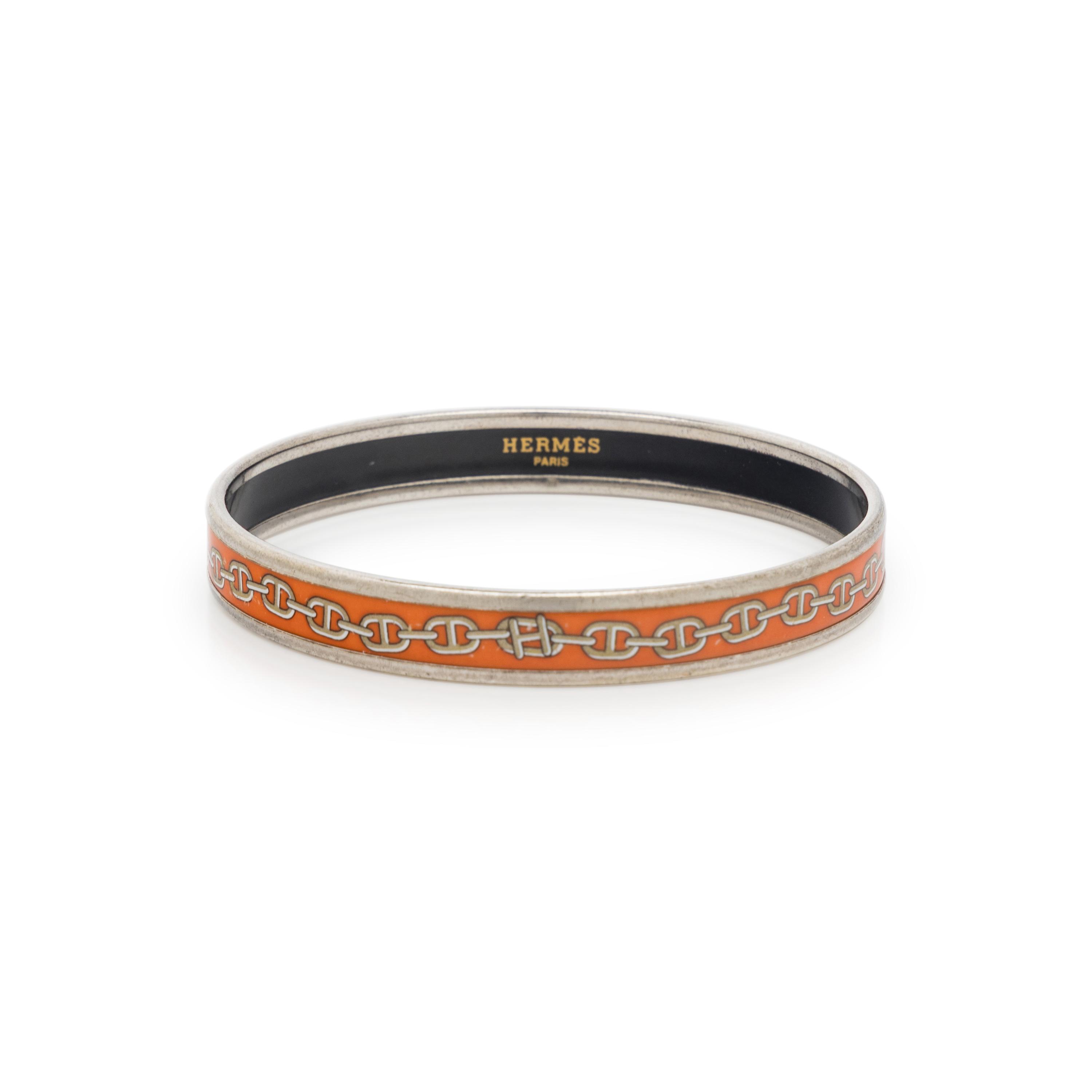 Hermès, Enameled Bangle Bracelet