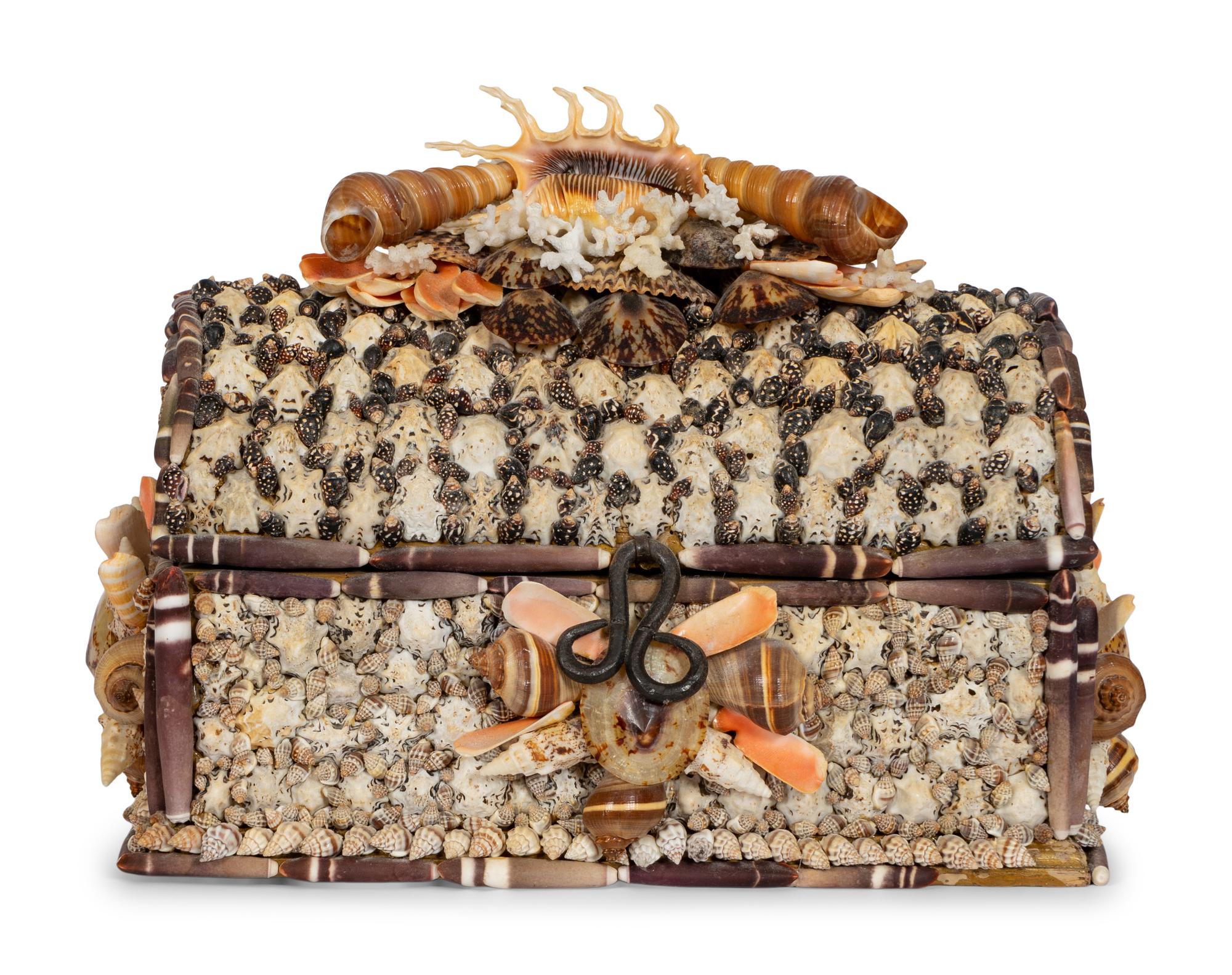 A Grotto Style Shell Encrusted Domed-Top Trunk