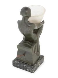 An Art Deco Figural Lamp After Max Le Verrier