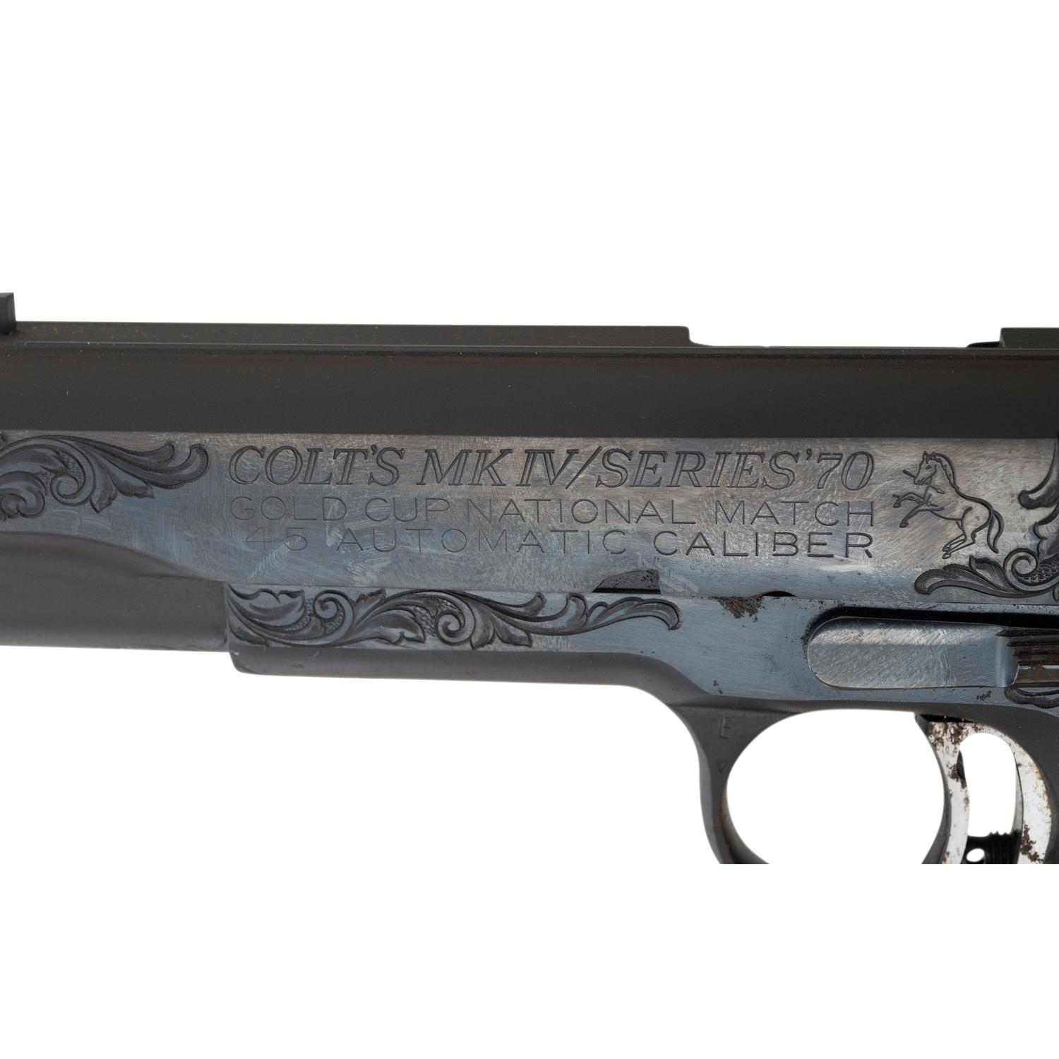 *2 of 2 Consecutively Numbered Colt Custom Shop Engraved Gold Cup National Match Pistol in Factory Box