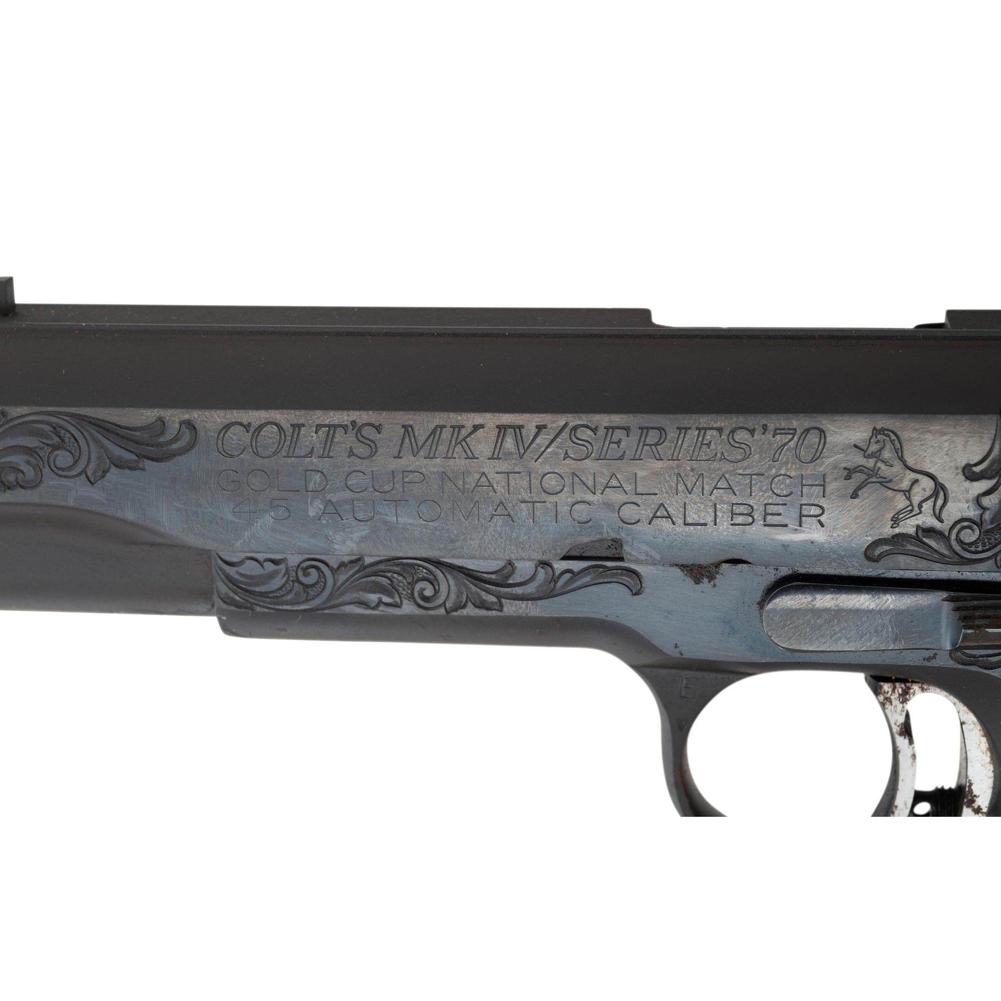*2 of 2 Consecutively Numbered Colt Custom Shop Engraved Gold Cup National Match Pistol in Factory Box