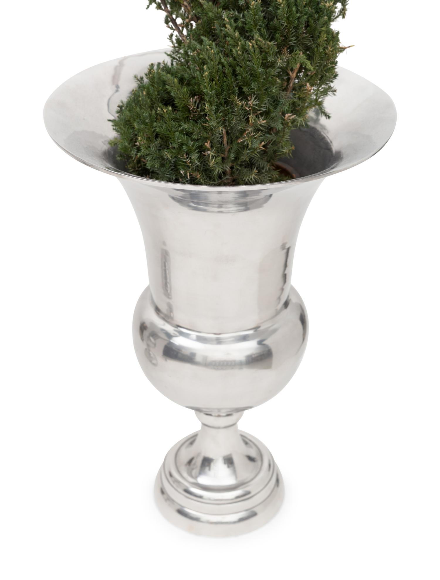 A Pair of Cast Aluminum Urns