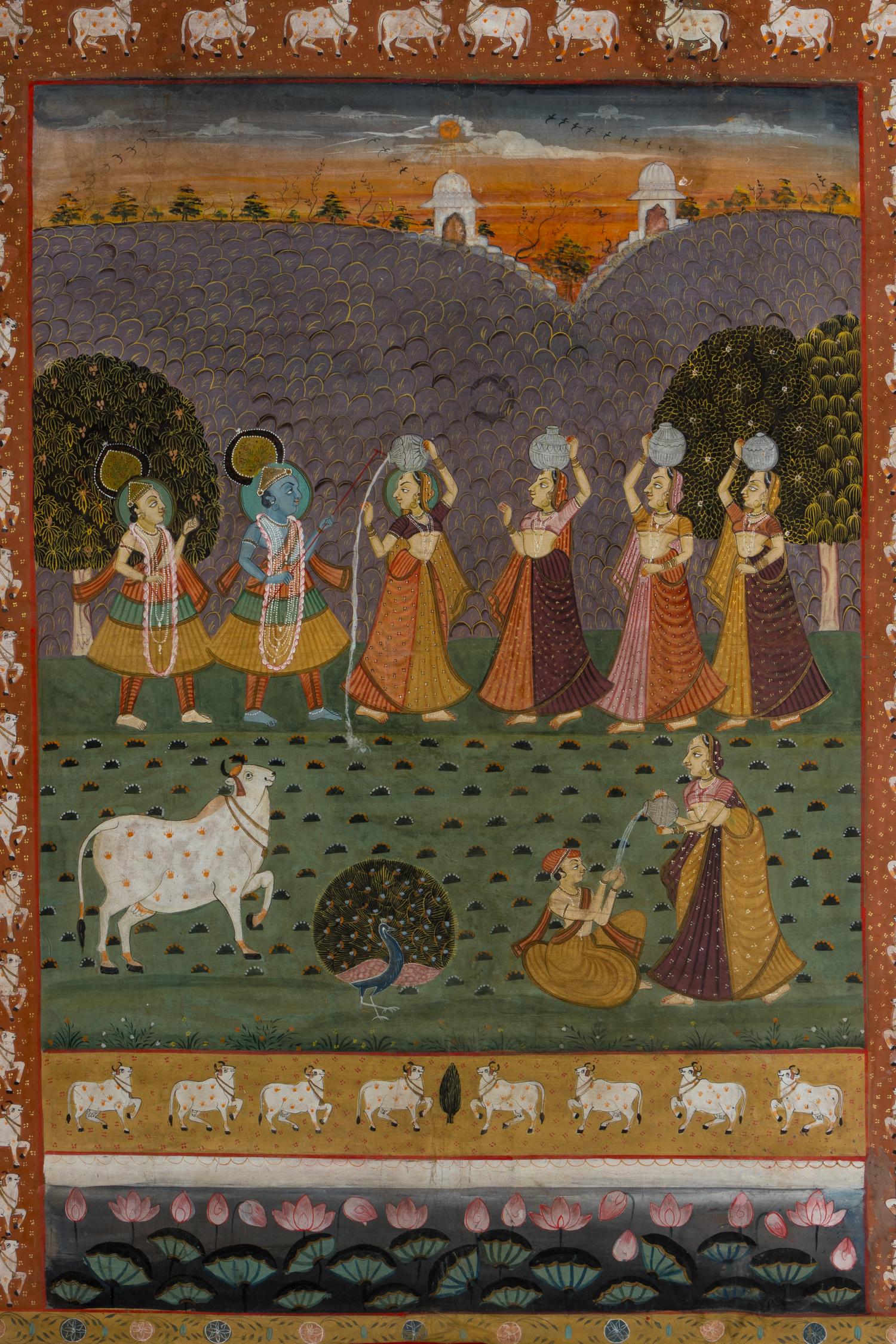 Two Indian Pichwais, Second Half of 20th Century