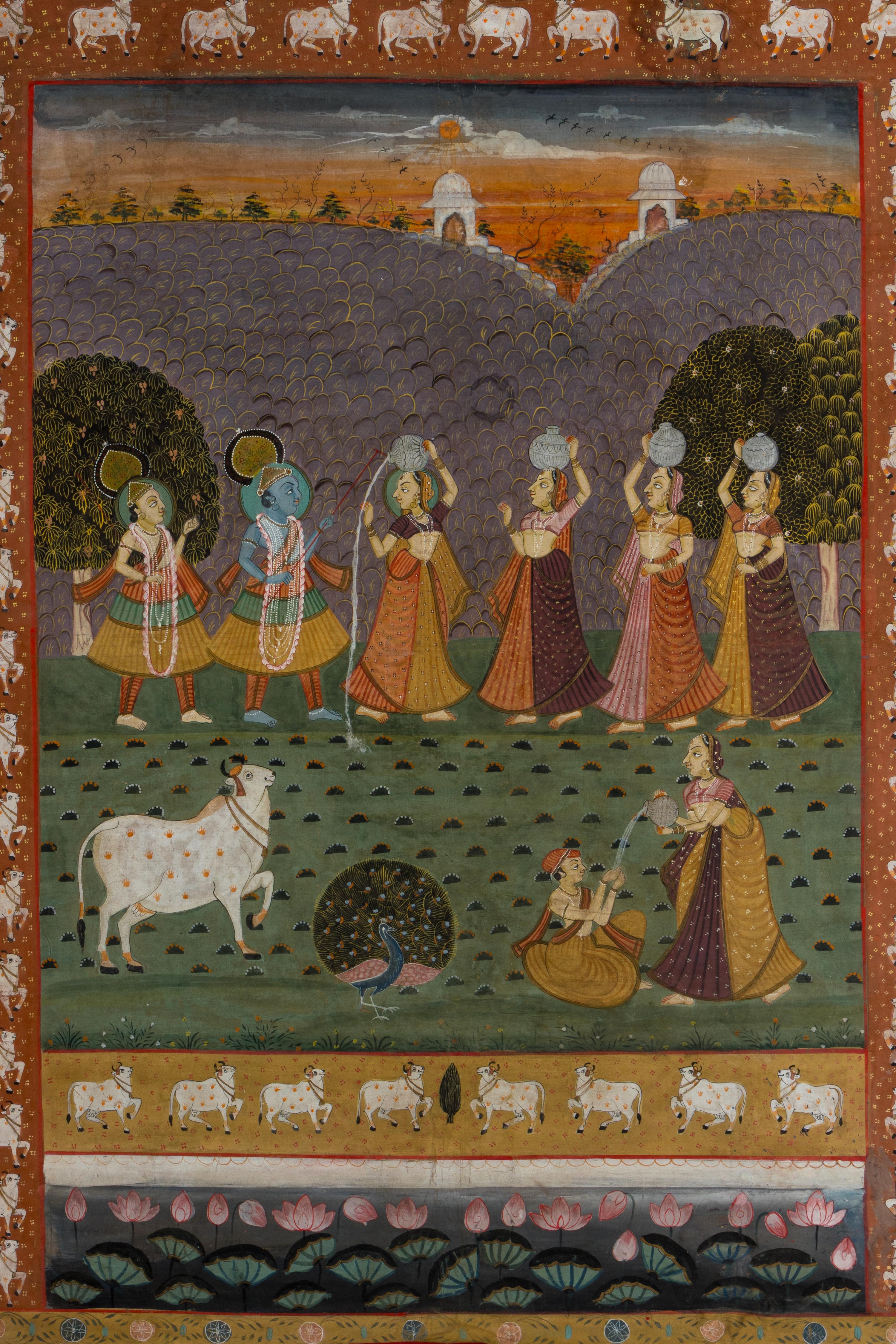 Two Indian Pichwais, Second Half of 20th Century
