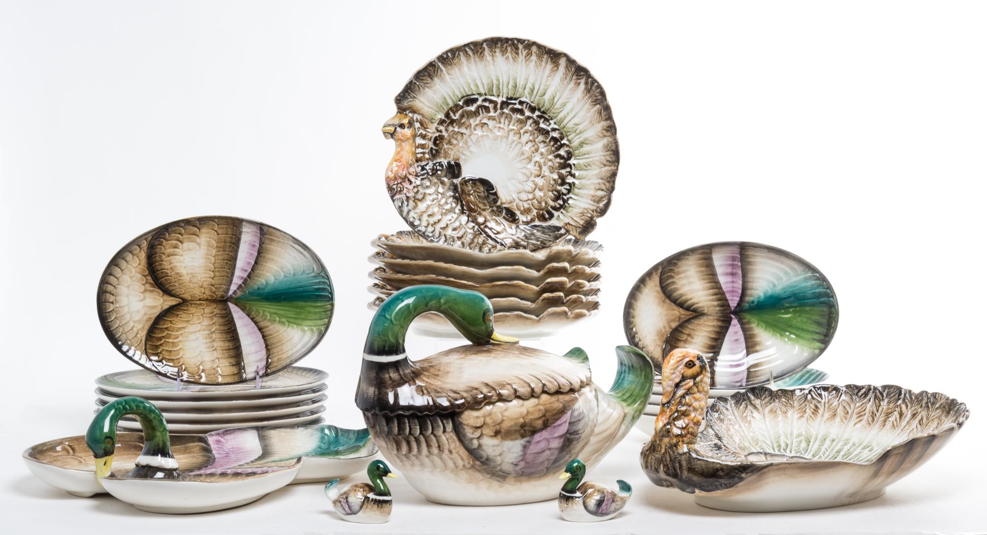 An Italian Ceramic Turkey Service Width of tureen 14 inches. — SECOND HALF 20TH CENTURY