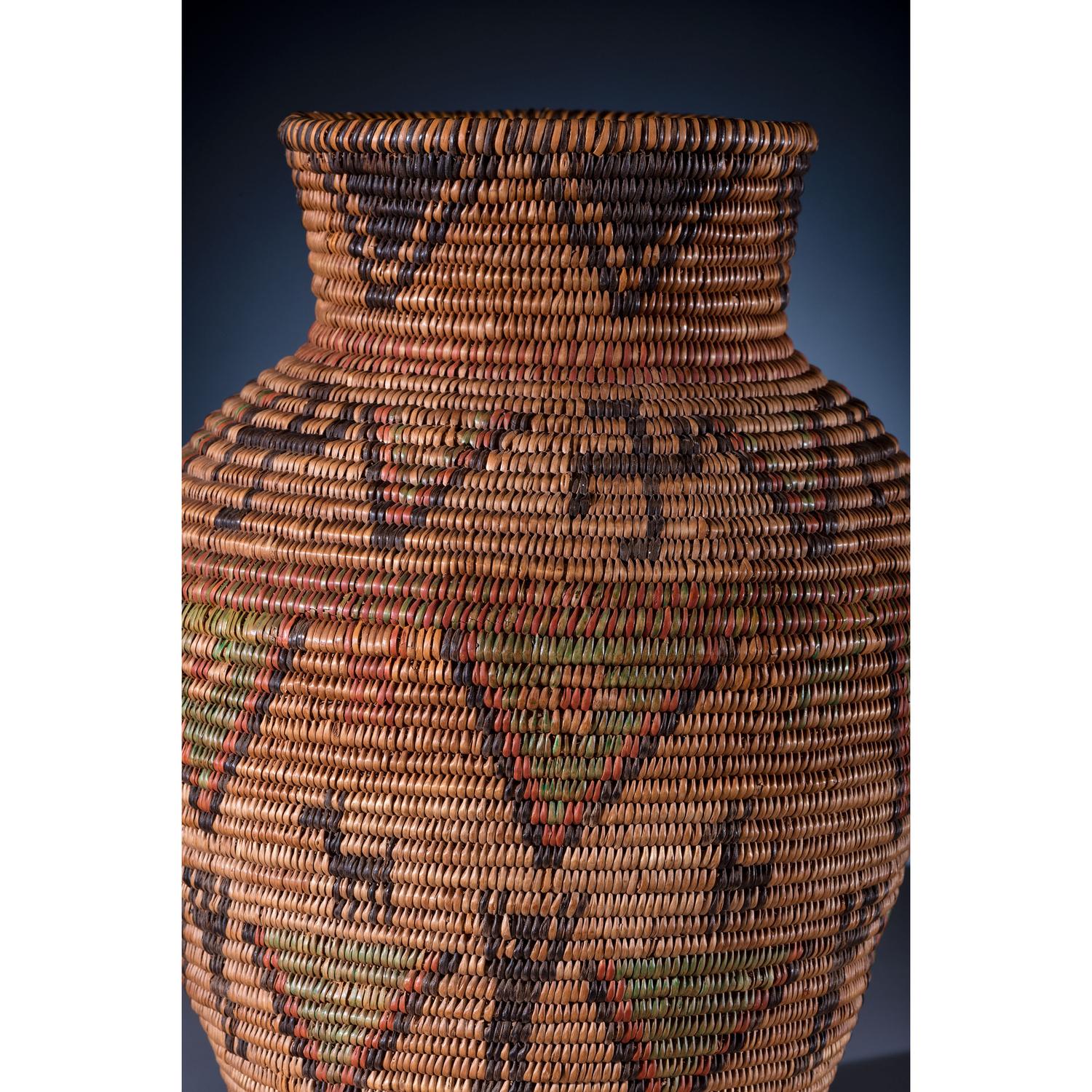 Apache Polychrome Figural Basket