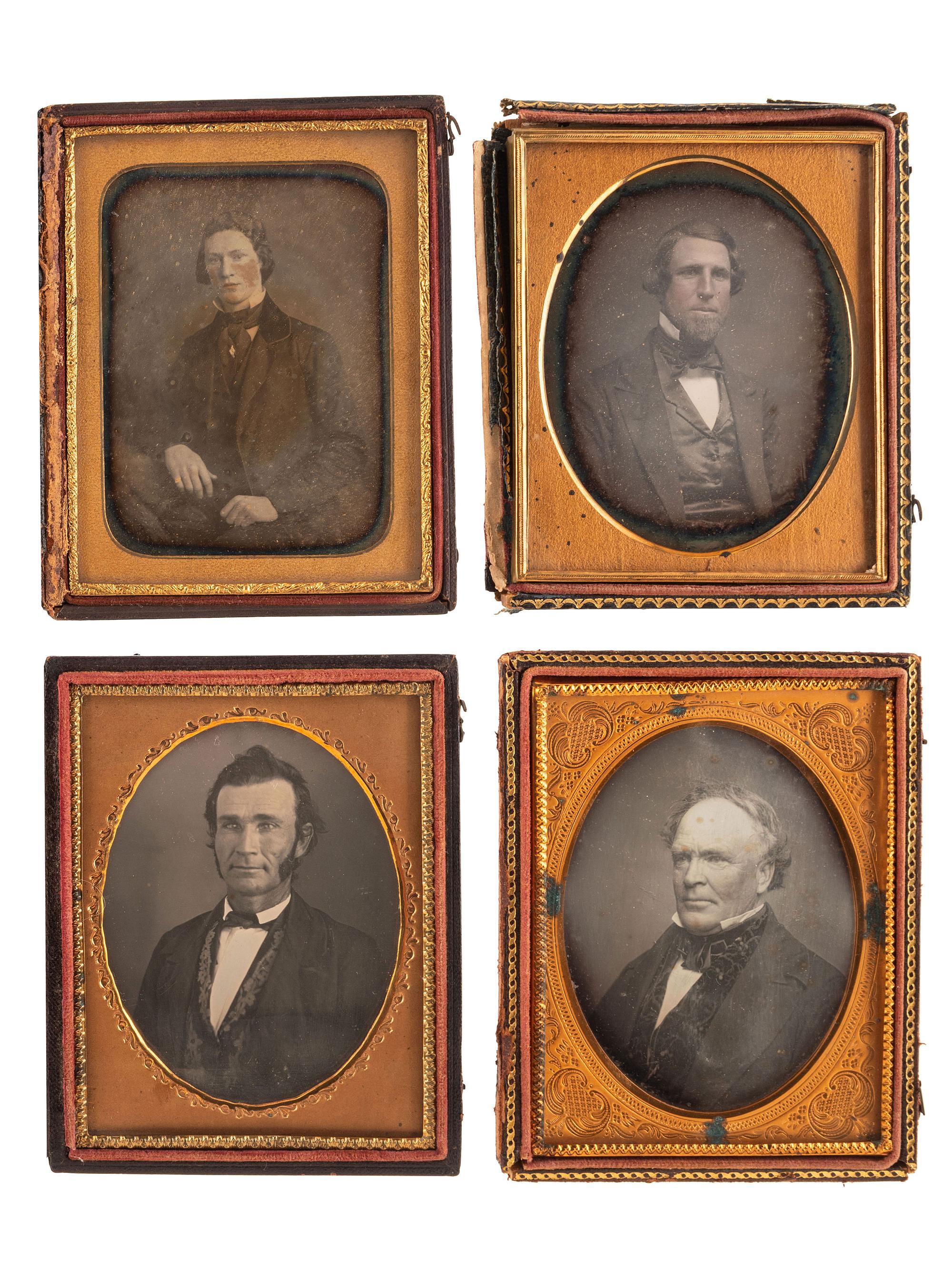 [EARLY PHOTOGRAPHY]. A group of 18 quarter and third plate daguerreotype portraits of men and women, including: