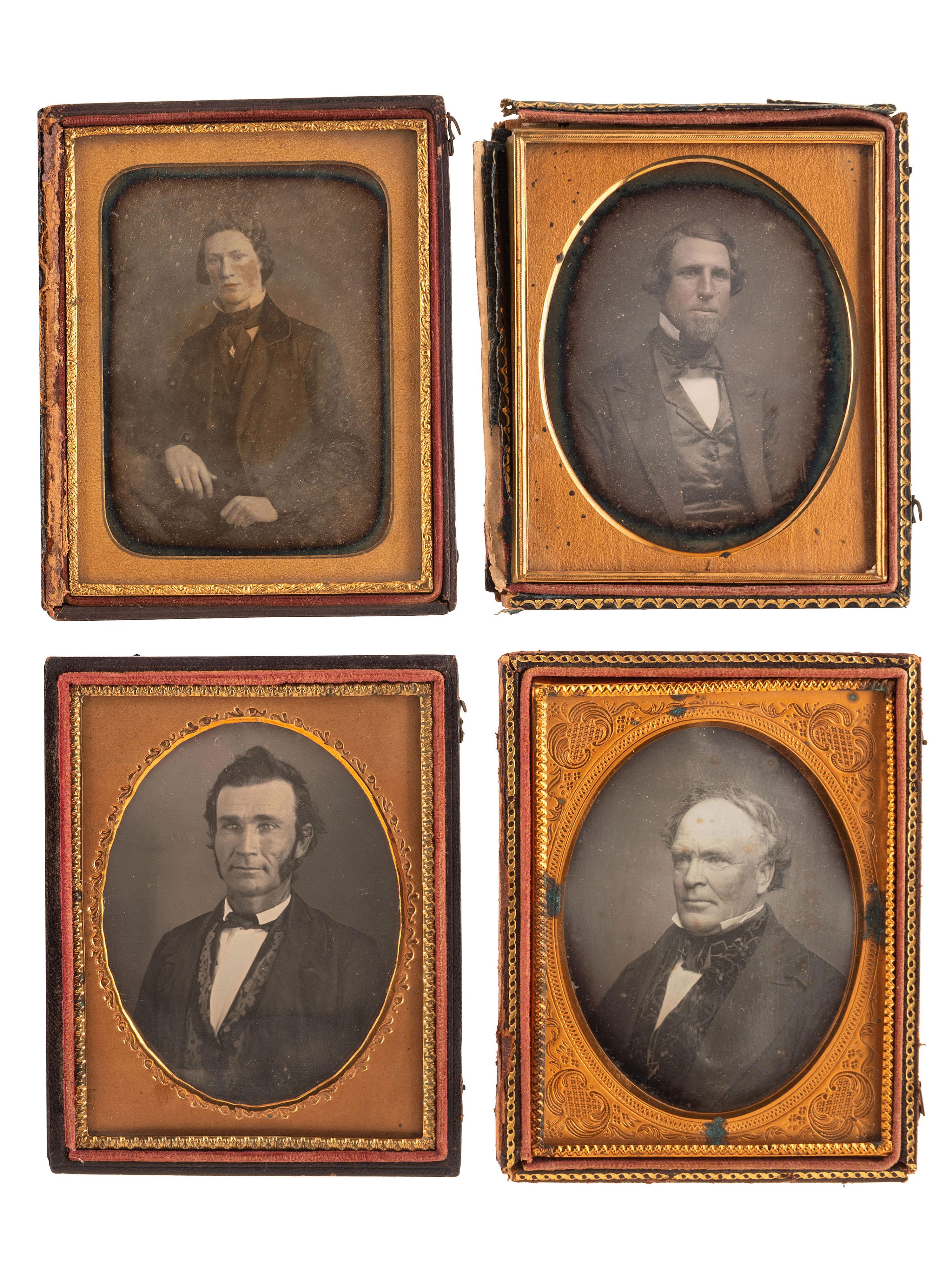 [EARLY PHOTOGRAPHY]. A group of 18 quarter and third plate daguerreotype portraits of men and women, including: