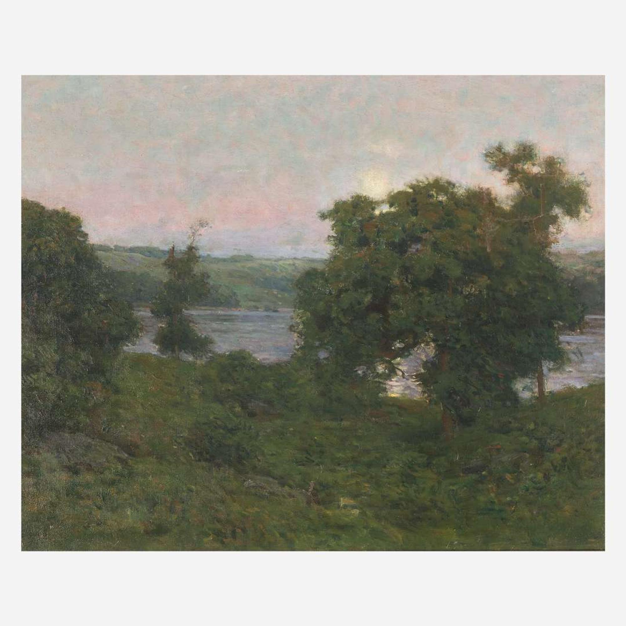 Charles Harold Davis (American, 1856-1933) Moonrise at Twilight