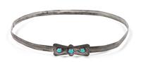 Southwestern Silver and Turquoise Hatband Diameter 7 1/4 inches