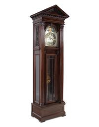 A Herschede Mahogany Five-Tube Tall Case Clock