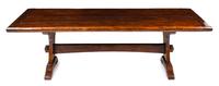 A Renaissance Style Walnut Trestle Table Height 30 3/8 x width 96 x depth 44 inches. — INCORPORATING 17TH CENTURY ELEMENTS