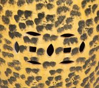 Four Leopard Print Glazed Ceramic Garden Seats
