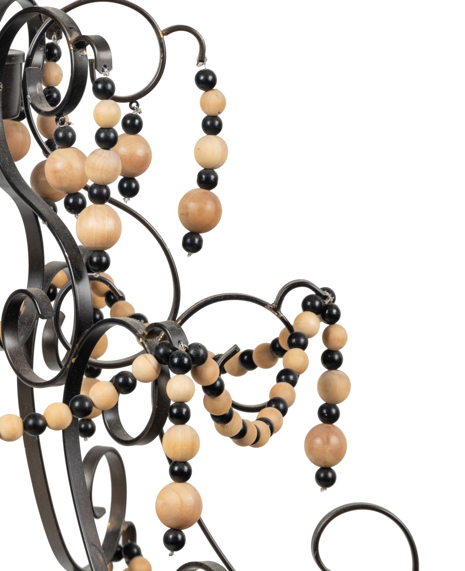 A Painted Metal Three-Light Chandelier