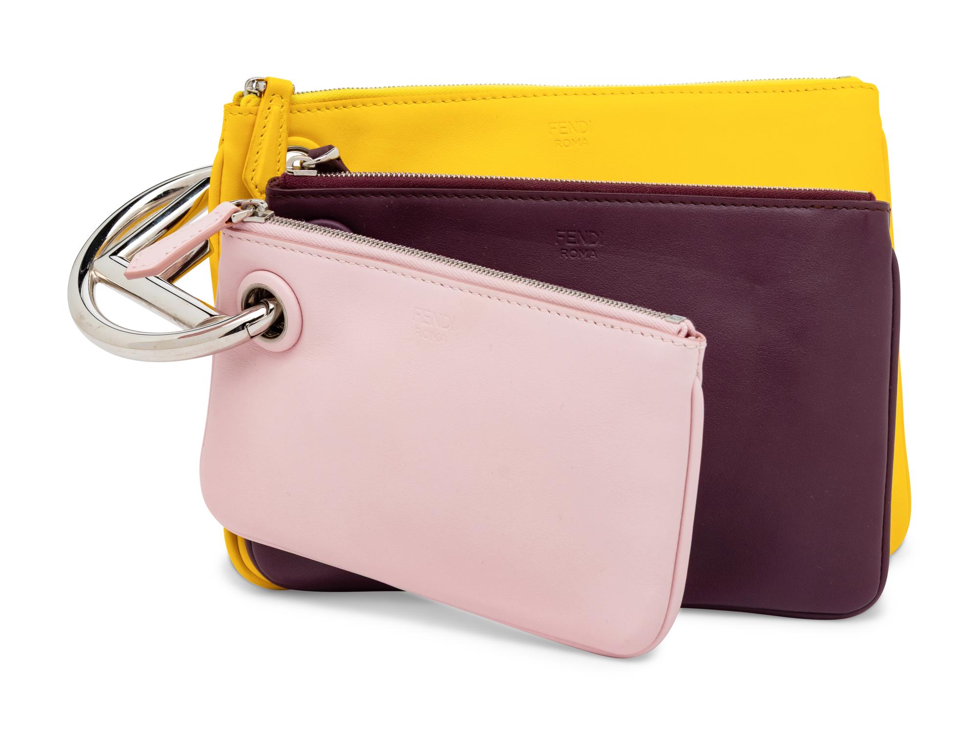 Fendi, Leather Triplette Clutch