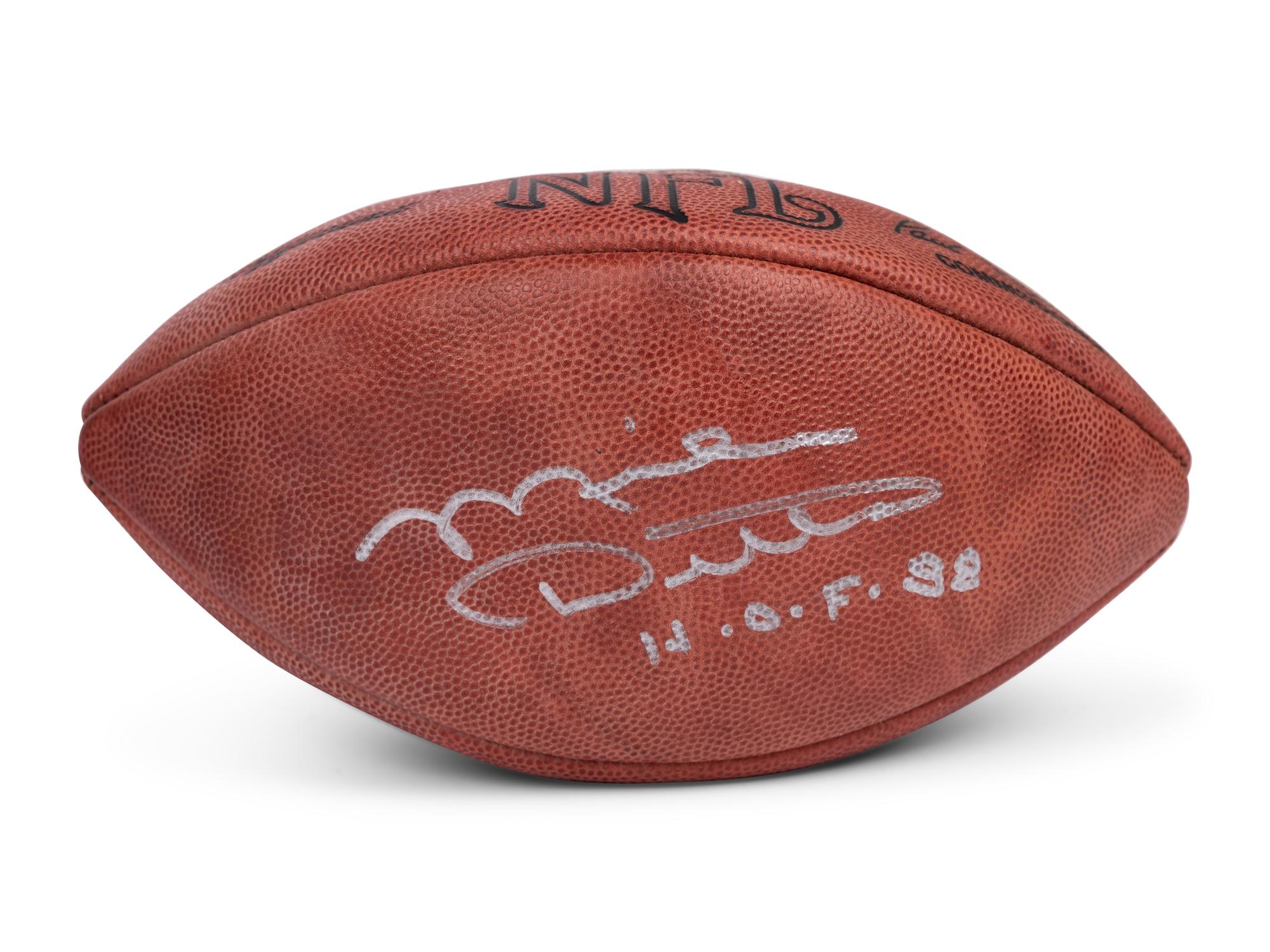 A Mike Ditka Signed Autograph Chicago Bears Throwback Football Helmet and Wilson NFL Football (Beckett Authentication Services BAS Certified),