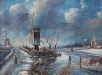 Artist Unknown, (Dutch, 19th century), Winterscape
