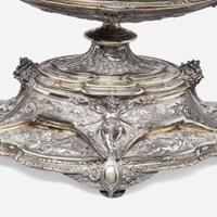An Edwardian silverplated and cut-glass centerpiece circa 1900